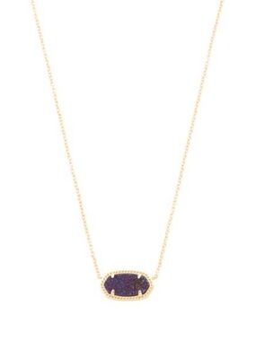 Kendra Scott Elisa Gold Pendant Necklace In Plum Drusy